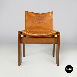 Wood and brown chair Monk by Afra and Tobia Scarpa for Molteni, 1960s