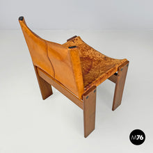 Load image into Gallery viewer, Wood and brown chair Monk by Afra and Tobia Scarpa for Molteni, 1960s
