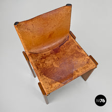 Load image into Gallery viewer, Wood and brown chair Monk by Afra and Tobia Scarpa for Molteni, 1960s
