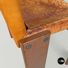 Load image into Gallery viewer, Wood and brown chair Monk by Afra and Tobia Scarpa for Molteni, 1960s
