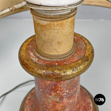 Charger l&#39;image dans la galerie, Table lamps in red and golden wood, 1980s
