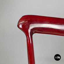 Load image into Gallery viewer, Red lacquered chairs with fabric, 1970s
