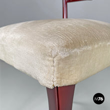 Load image into Gallery viewer, Red lacquered chairs with fabric, 1970s
