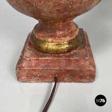 Charger l&#39;image dans la galerie, Table lamps in red and golden wood, 1980s
