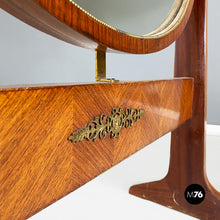 将图片加载到图库查看器，Free-standing, full lenght, oval wood floor mirror, 1950s
