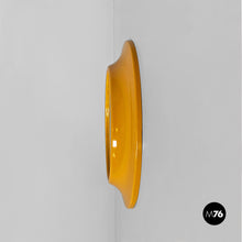 Carica l&#39;immagine nel visualizzatore di Gallery, Round yellow ocher plastic mirror, 1980s
