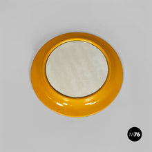 Charger l&#39;image dans la galerie, Round yellow ocher plastic mirror, 1980s
