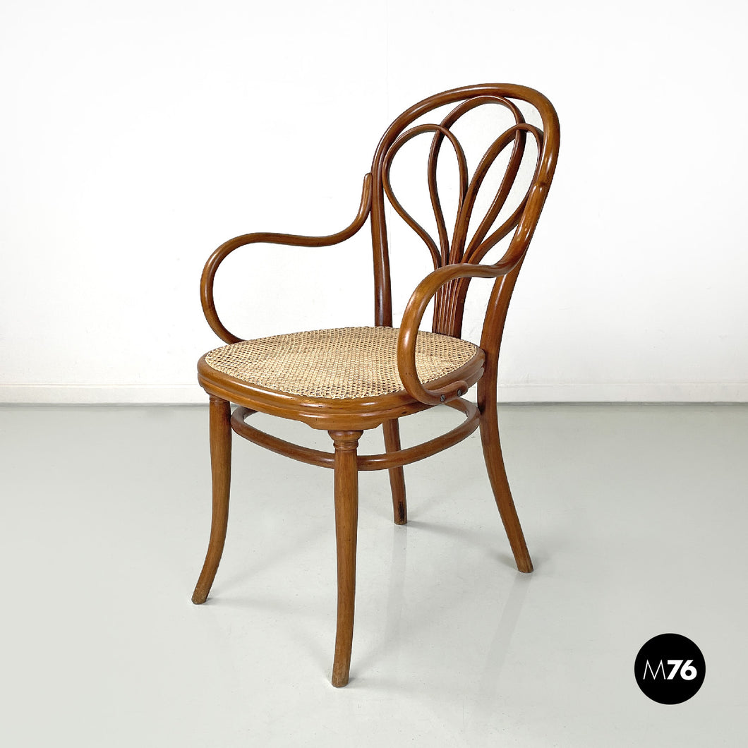 Wooden Thonet chair with Vienna straw, early 1900s