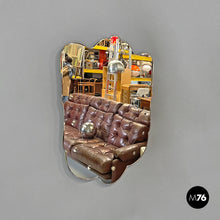 Load image into Gallery viewer, Shield-shaped wall mirror with decorations, 1940s
