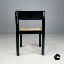 Carica l&#39;immagine nel visualizzatore di Gallery, Straw and black wood chair, 1970s
