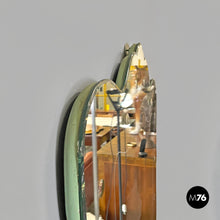 Load image into Gallery viewer, Shield-shaped wall mirror with decorations, 1940s
