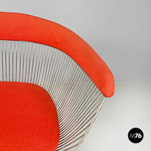 Load image into Gallery viewer, Metal and red fabric chairs by Warren Platner for Knoll, 1970s
