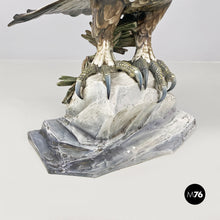 将图片加载到图库查看器，Polychrome porcelain eagle sculpture, 1930s
