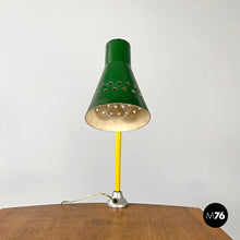 Load image into Gallery viewer, Green clamp table Lamp with star holes, 1950s
