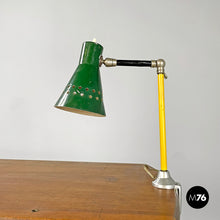 Load image into Gallery viewer, Green clamp table Lamp with star holes, 1950s
