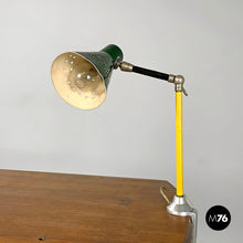 Load image into Gallery viewer, Green clamp table Lamp with star holes, 1950s
