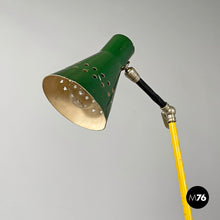 Load image into Gallery viewer, Green clamp table Lamp with star holes, 1950s
