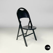 画像をギャラリービューアに読み込む, Black folding chair Tric by Achille and Pier Giacomo Castiglioni for Bonacina, 1960s
