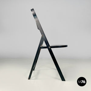 Black folding chair Tric by Achille and Pier Giacomo Castiglioni for Bonacina, 1960s