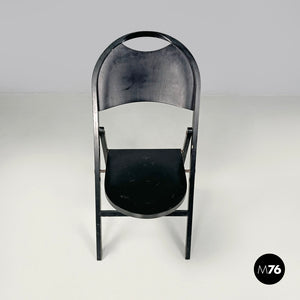 Black folding chair Tric by Achille and Pier Giacomo Castiglioni for Bonacina, 1960s