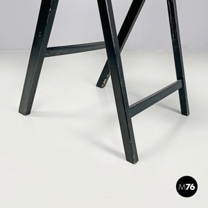 Black folding chair Tric by Achille and Pier Giacomo Castiglioni for Bonacina, 1960s