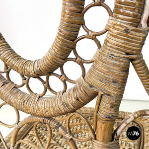 Rattan chair with decorations, early 1900s