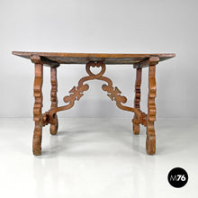 Load image into Gallery viewer, Wooden table fratino with decorated legs, 1700s
