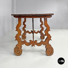 Load image into Gallery viewer, Wooden table fratino with decorated legs, 1700s
