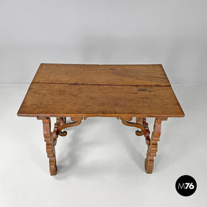 Wooden table fratino with decorated legs, 1700s