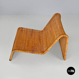 Rattan armchair P3 by Tito Agnoli for Bonacina, 1960s