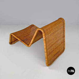 Rattan armchair P3 by Tito Agnoli for Bonacina, 1960s