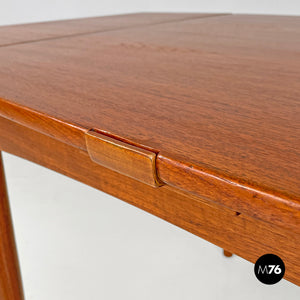 Wooden dining table with side extensions, 1960s