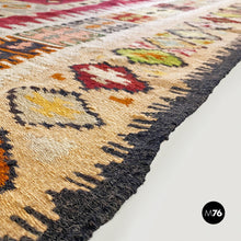 Load image into Gallery viewer, Ethnic or Caucasian multicolored short-pile rug, 1970s
