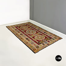 Load image into Gallery viewer, Ethnic or Caucasian multicolored short-pile rug, 1970s
