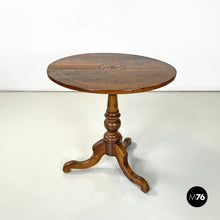 Load image into Gallery viewer, Wooden dining table with floral decoration, 1850s

