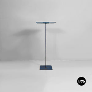 Square red and blue metal pedestals, 1970s