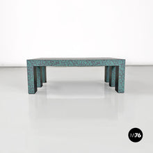 Load image into Gallery viewer, Low black coffee table with green decorative motif, 1980s

