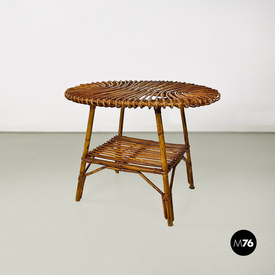 Rattan outdoor coffee table, 1960s