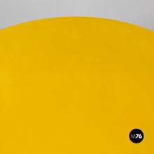 Load image into Gallery viewer, Round yellow laminate and black metal bar table, 1950s
