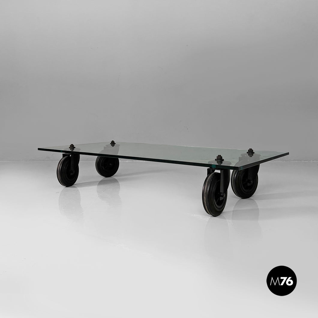 Tavolo con ruote by Gae Aulenti for Fontana Arte, 1980s