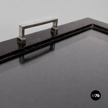Load image into Gallery viewer, Cart in black wood, glass and steel, 1930s

