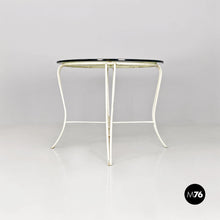 将图片加载到图库查看器，White wrought iron and glass garden table, 1960s
