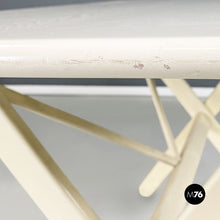 将图片加载到图库查看器，White painted solid wood folding table, 1960s
