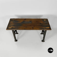 Load image into Gallery viewer, Wooden and cast iron console, 1800s
