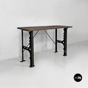 Wooden and cast iron console, 1800s