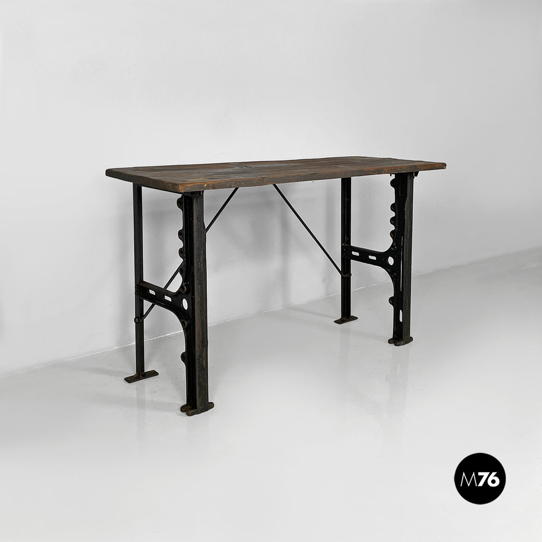Wooden and cast iron console, 1800s