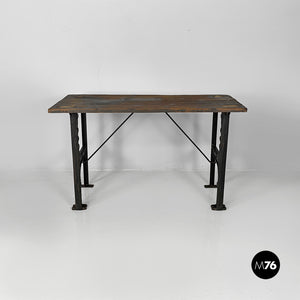 Wooden and cast iron console, 1800s