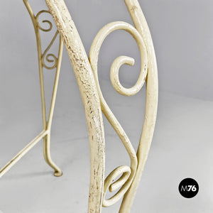 Garden table in white wrought iron, 1960s