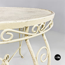 Load image into Gallery viewer, Garden table in white wrought iron, 1960s
