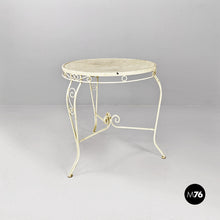 Load image into Gallery viewer, Garden table in white wrought iron, 1960s
